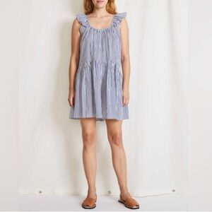 Apiece Apart Verder Blue White Striped Mini Dress Sz M